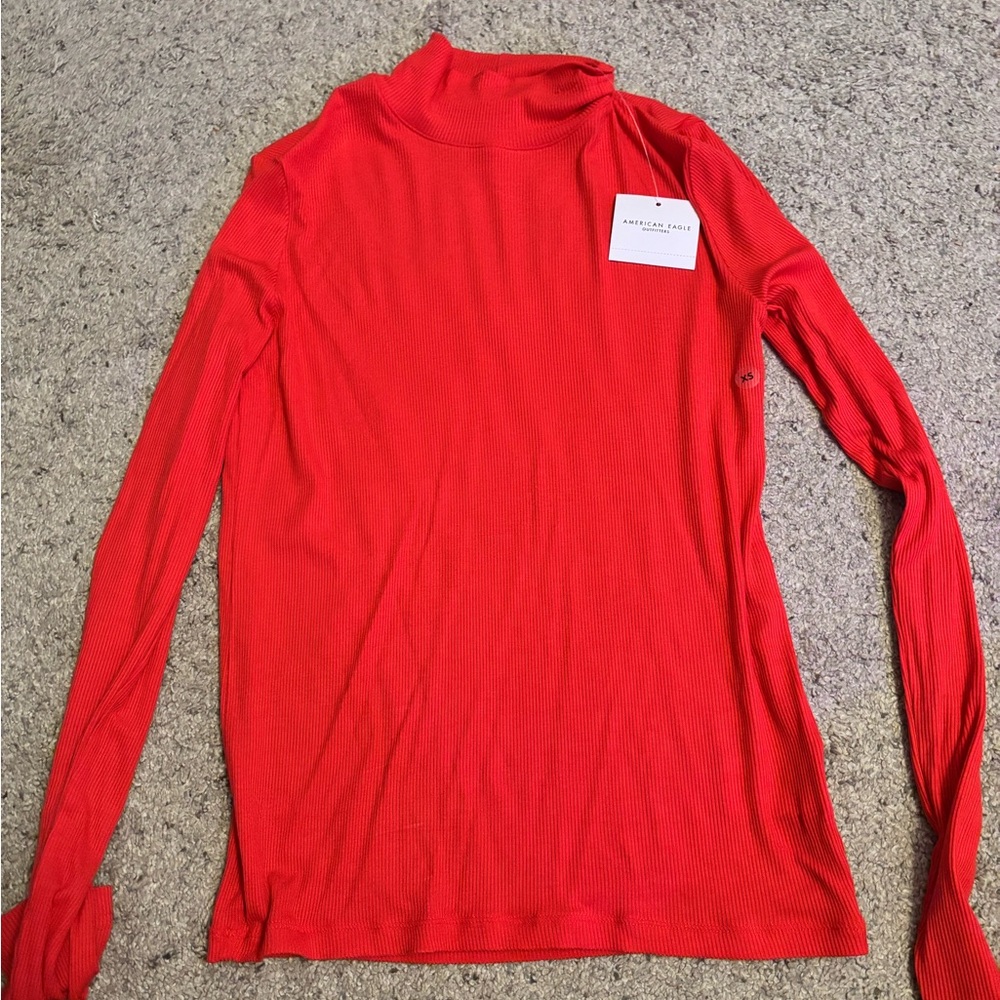 American Eagle Red Long Sleeve Top